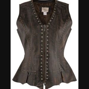 **NWT** Cripple Creek Womens black leather vest